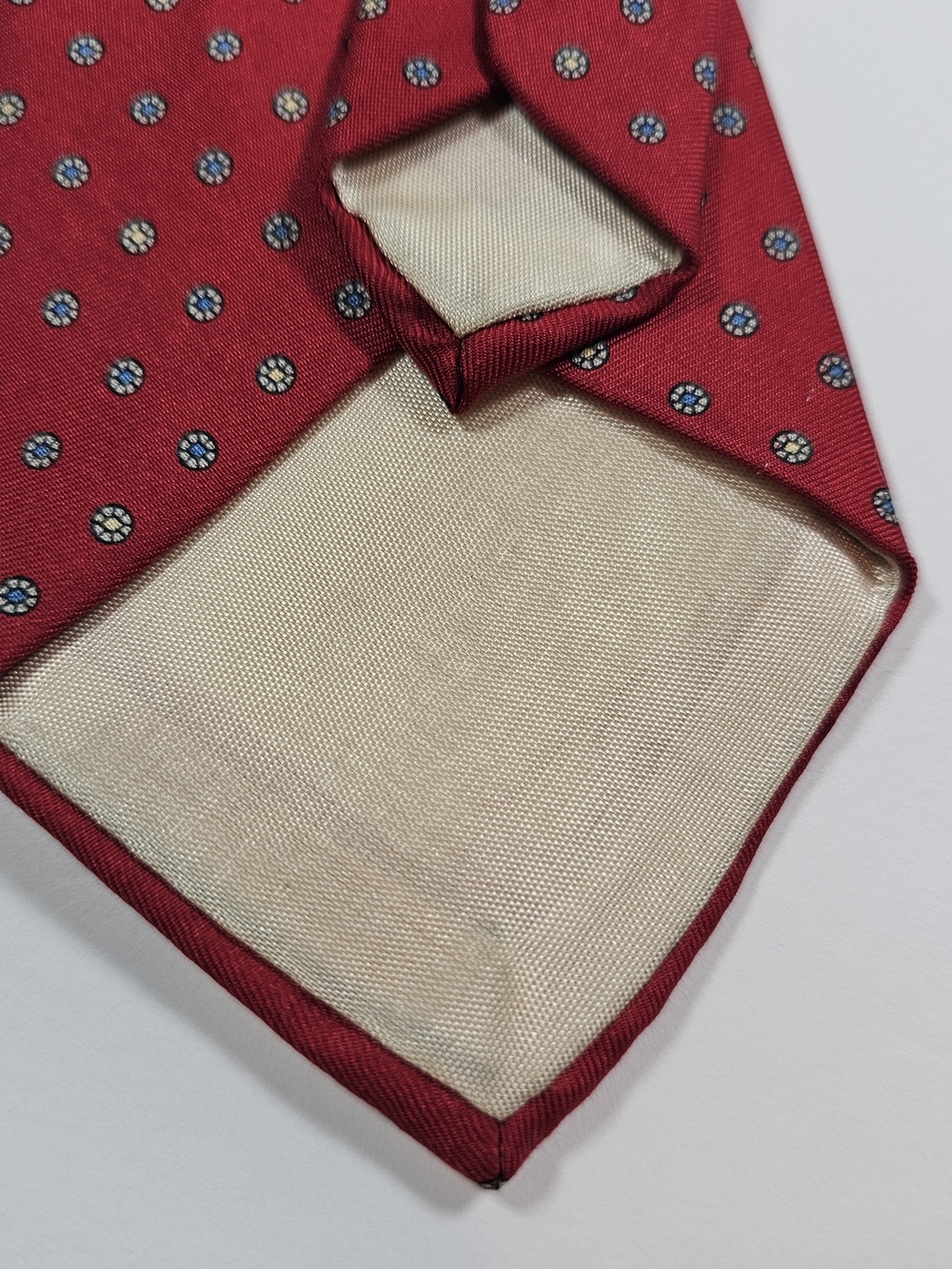 Men's Maroon Micro-Pattern Tie - Picture 6 of 7
